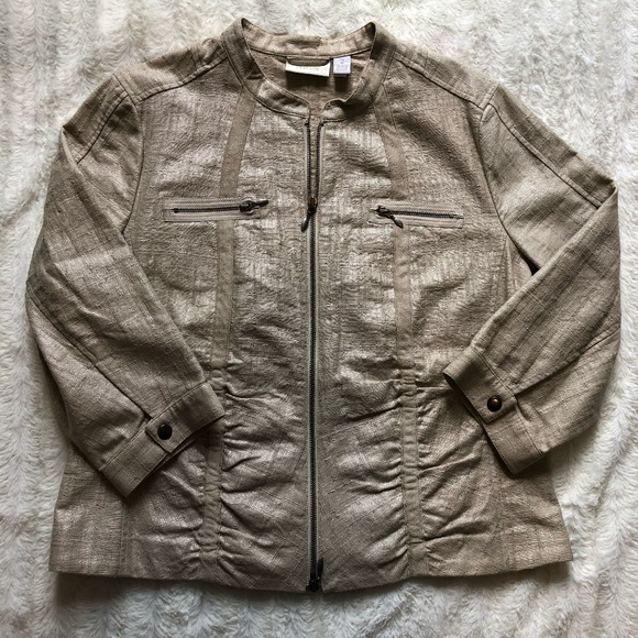 Chico's Metallic Tan Jacket - Picture 6 of 8